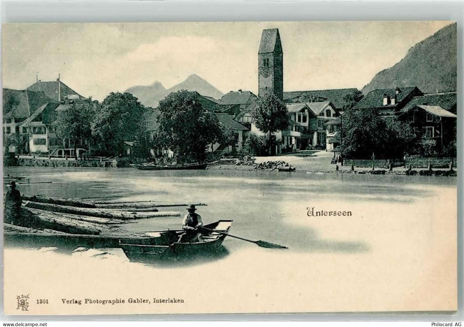 3800 Unterseen - Kirche Ruderboot - 10604811