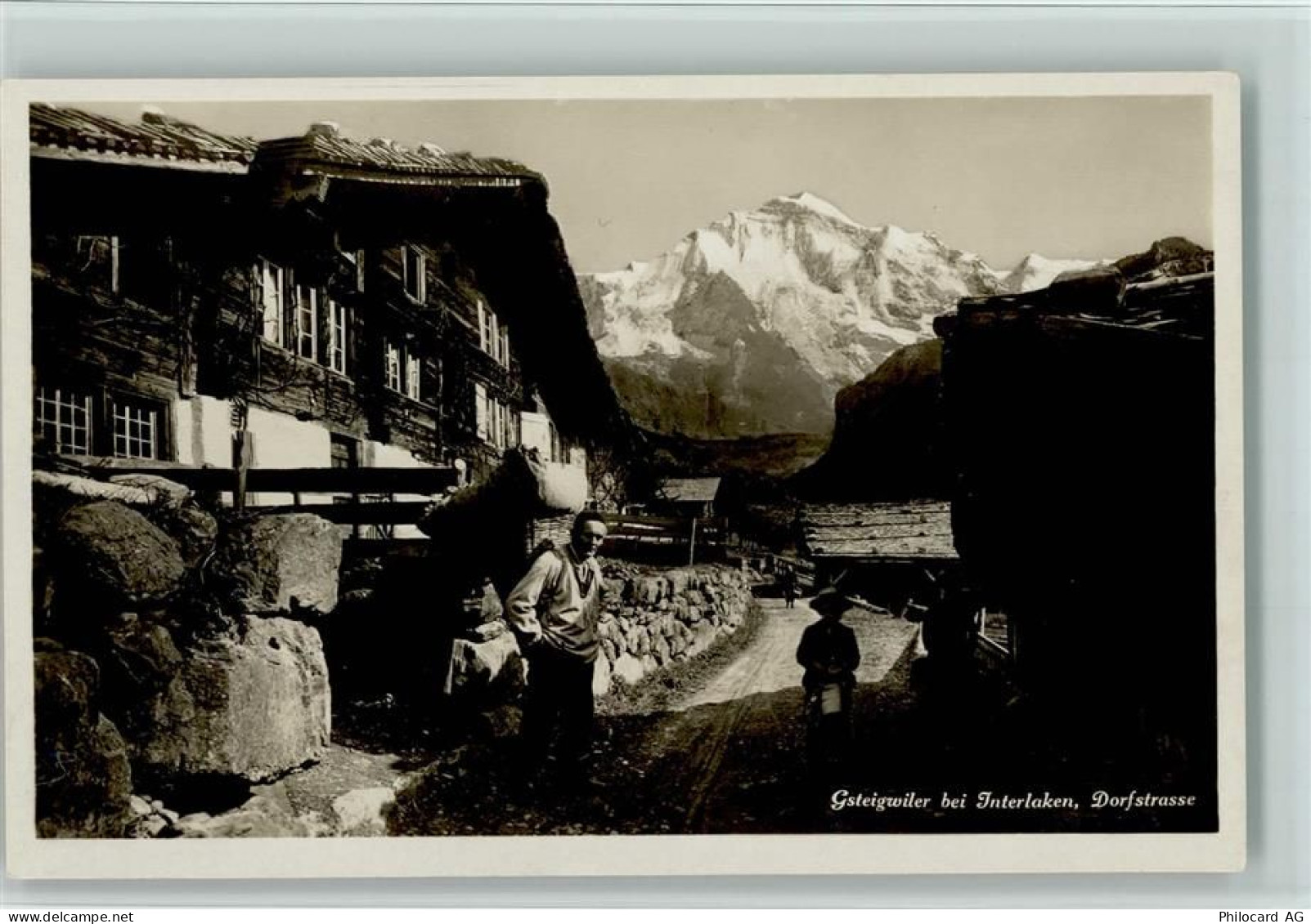 3814 Gsteigwiler 1930 Foto AK Dorfstrasse, Photo Gabler 8903 , gute Erha... - 13078737