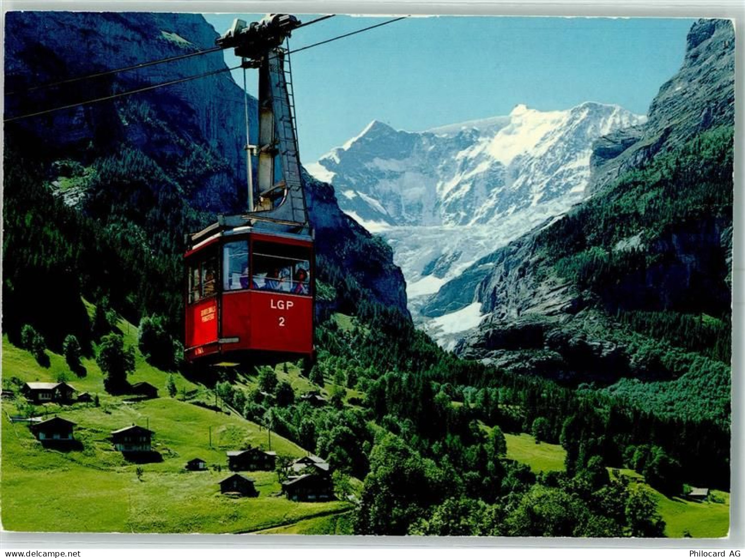 3818 Grindelwald - Luftseilbahn Grindelwald-Pfingstegg mit Fiescherhörne... - 10404472