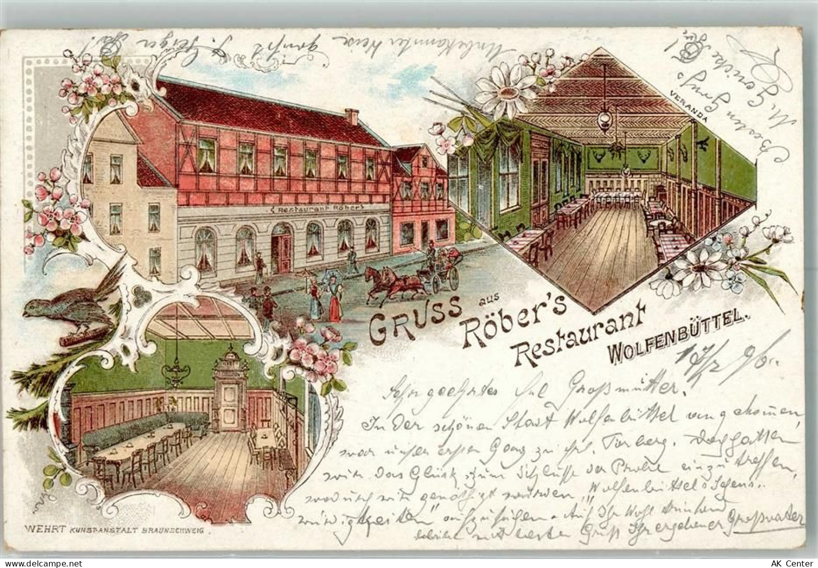 38300 W3340 Wolfenbüttel , Niedersachs 1897 Lithographie Gasthaus Röber ... - 13657779