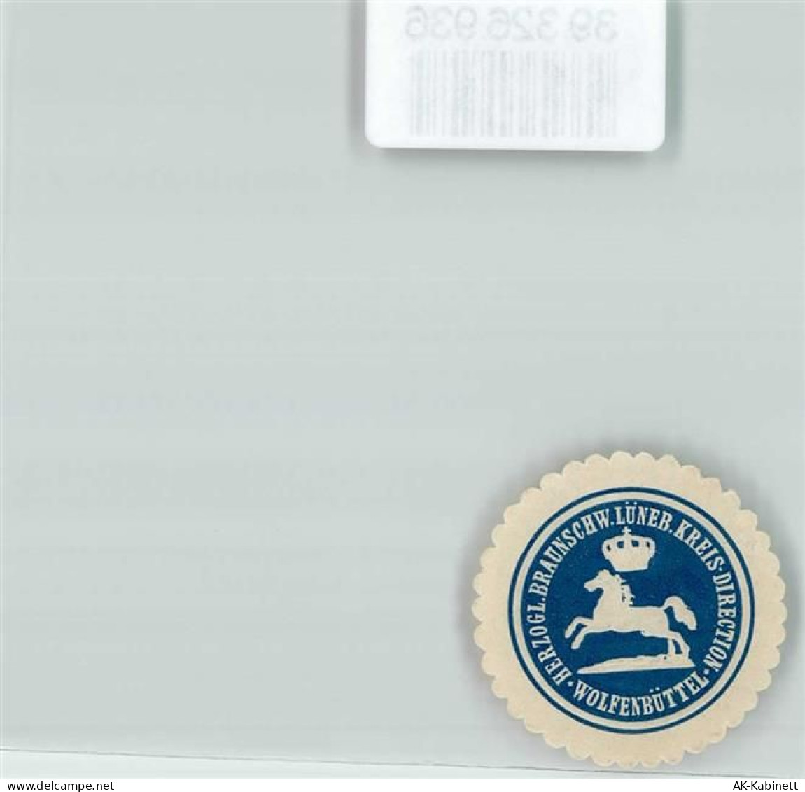 38300 W3340 Wolfenbüttel , Niedersachs Siegelmarke Herzogl. Braunschw. L... - 39326936