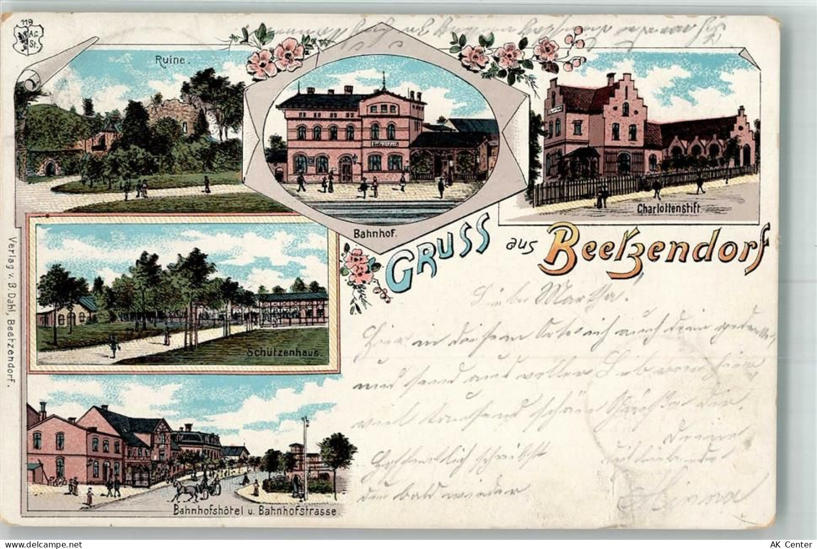 38489 O3582 Beetzendorf 1898 Lithographie Bahnhof Bahnhof-Hotel Bahnhofs... - 13660353