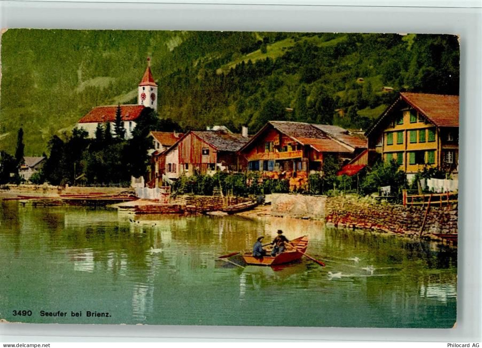 3855 Brienz BE - Seeufer bei Brienz Ruderboot mit Passagieren Enten - 12111981