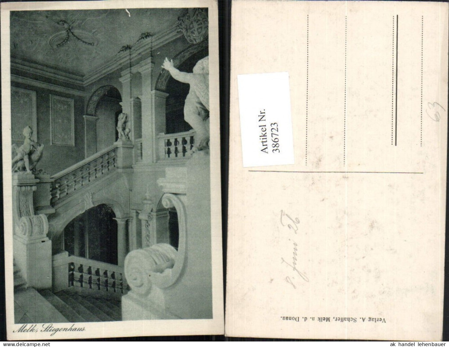 386723,Melk Stift Stiegenhaus Statuen