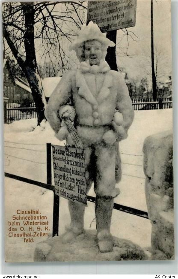 38678 W3392 Clausthal-Zellerfeld 1909 Foto AK Winterfest des O.H.S.K. Cl... - 13562010