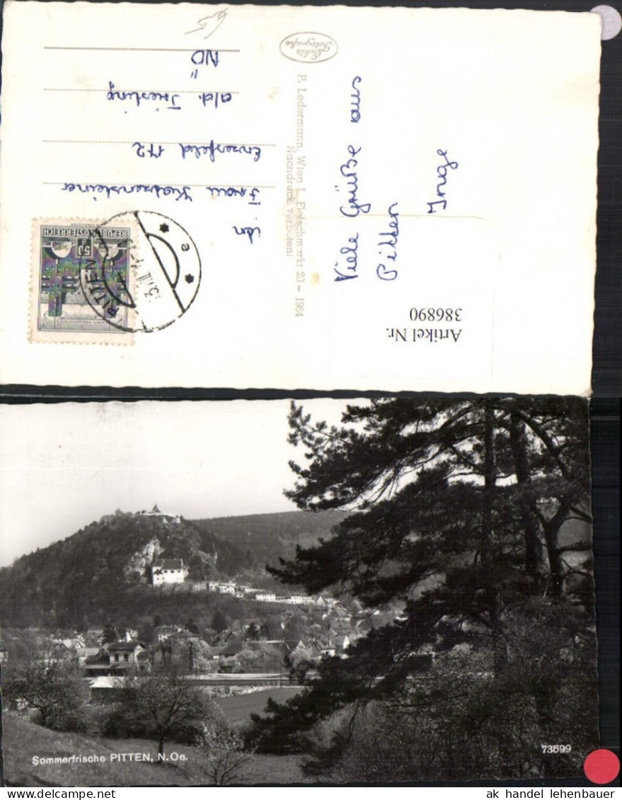 386890,Pitten Teilansicht m. Bahnhof