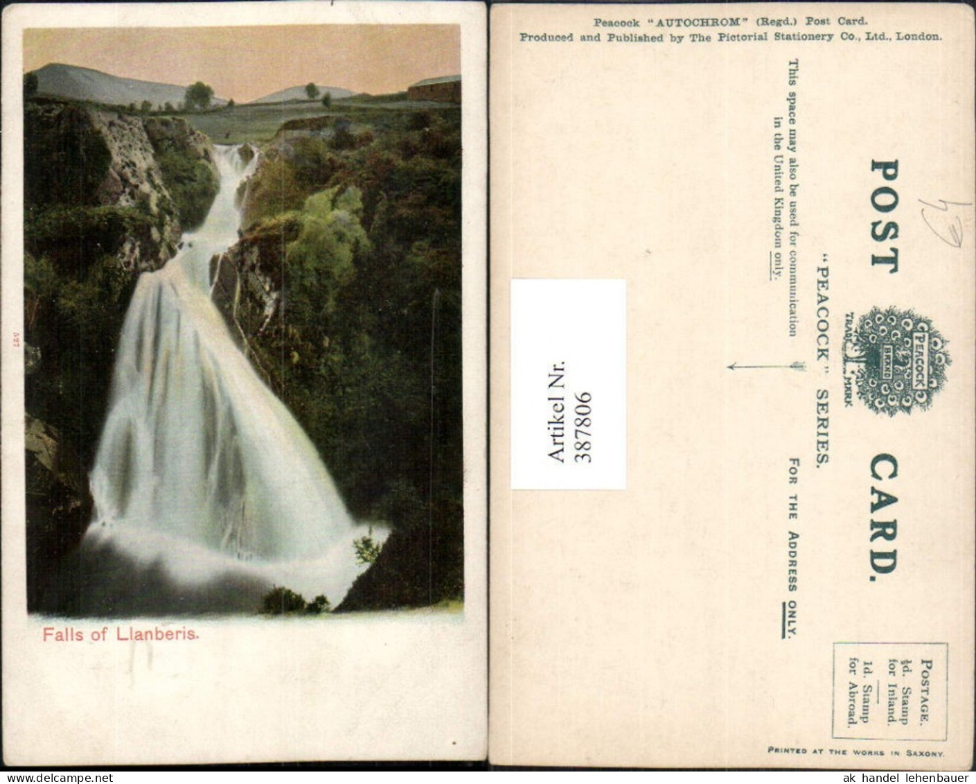387806,Great Britain Wales Llanberis Falls Wasserfall