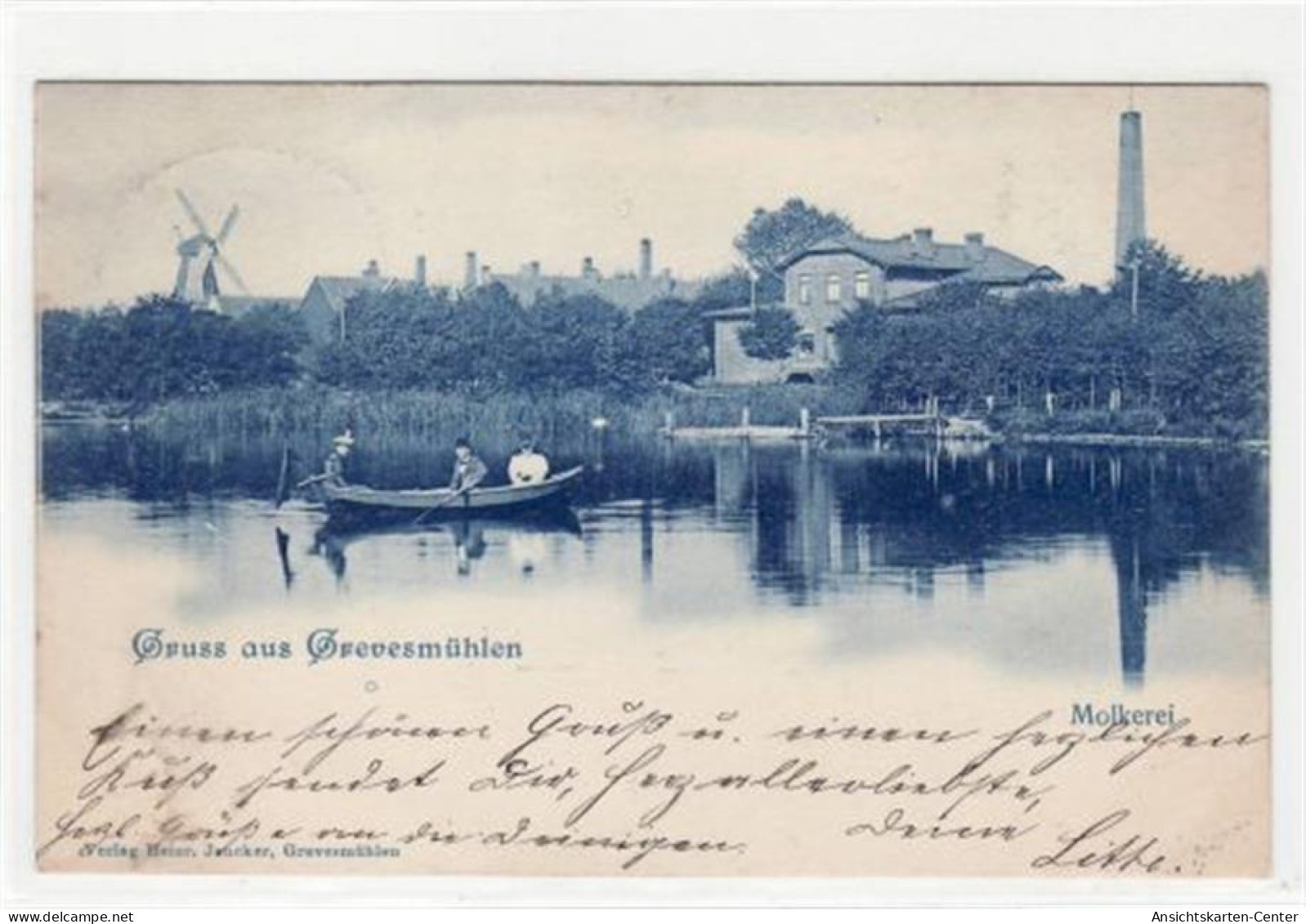 39005447 - Gruss aus Grevesmuehlen mit Molkerei gelaufen 1900. Leichter Stempeldurchdruck. Leicht stockfleckig, sonst g