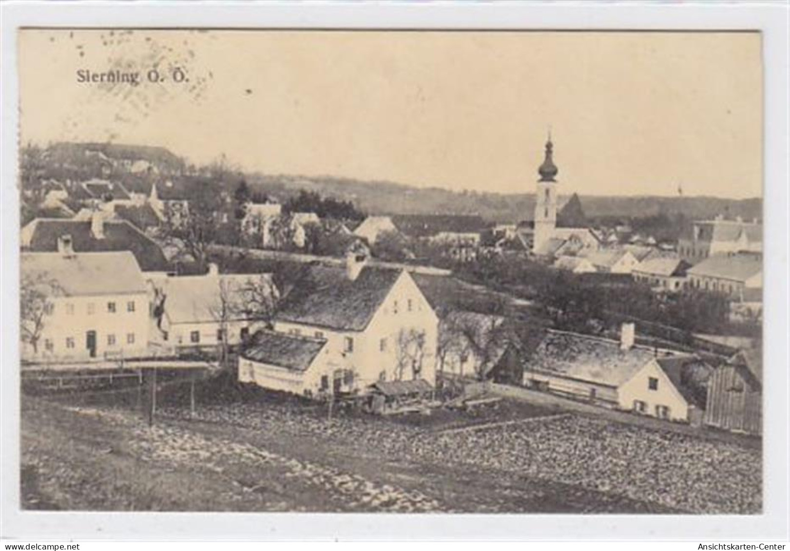 39015102 - AK von Sierning. Gesamtansicht gelaufen 1912. Leichte Stempelspuren, Albumabdruecke an den Ecken leicht stoc