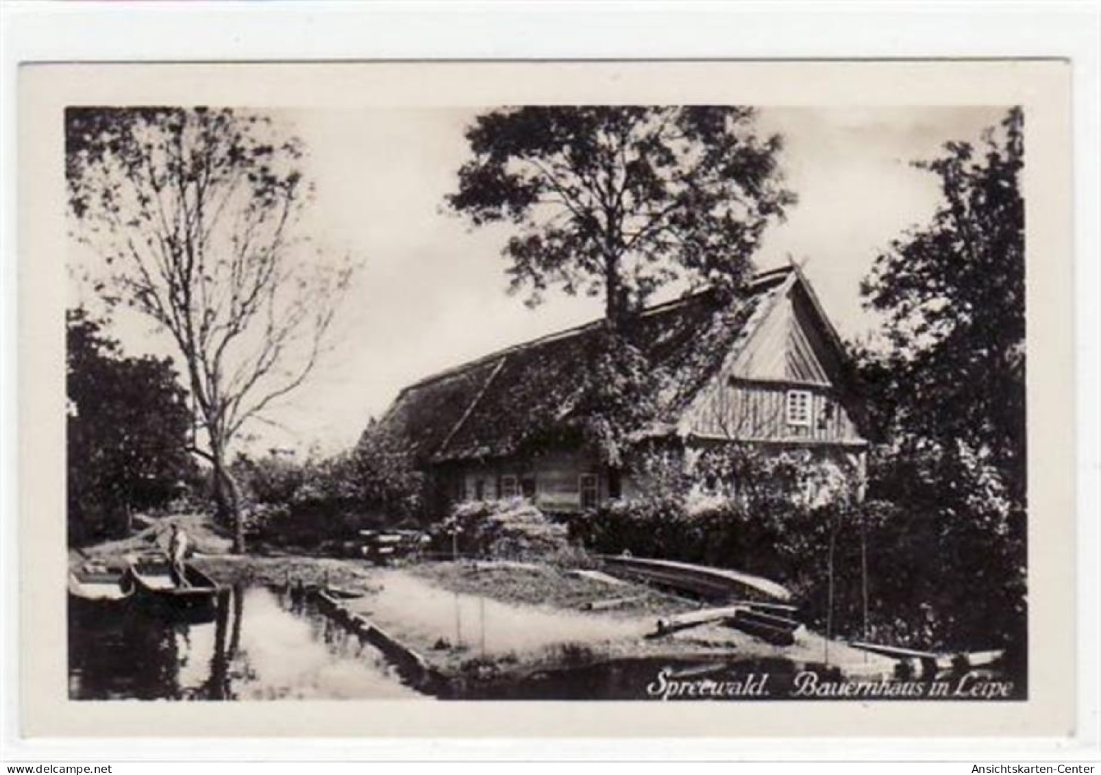 39021471 - Leipe im Spreewald mit Bauernhaus ungelaufen  kleiner Riss oben rechts, sonst gut erhalten.