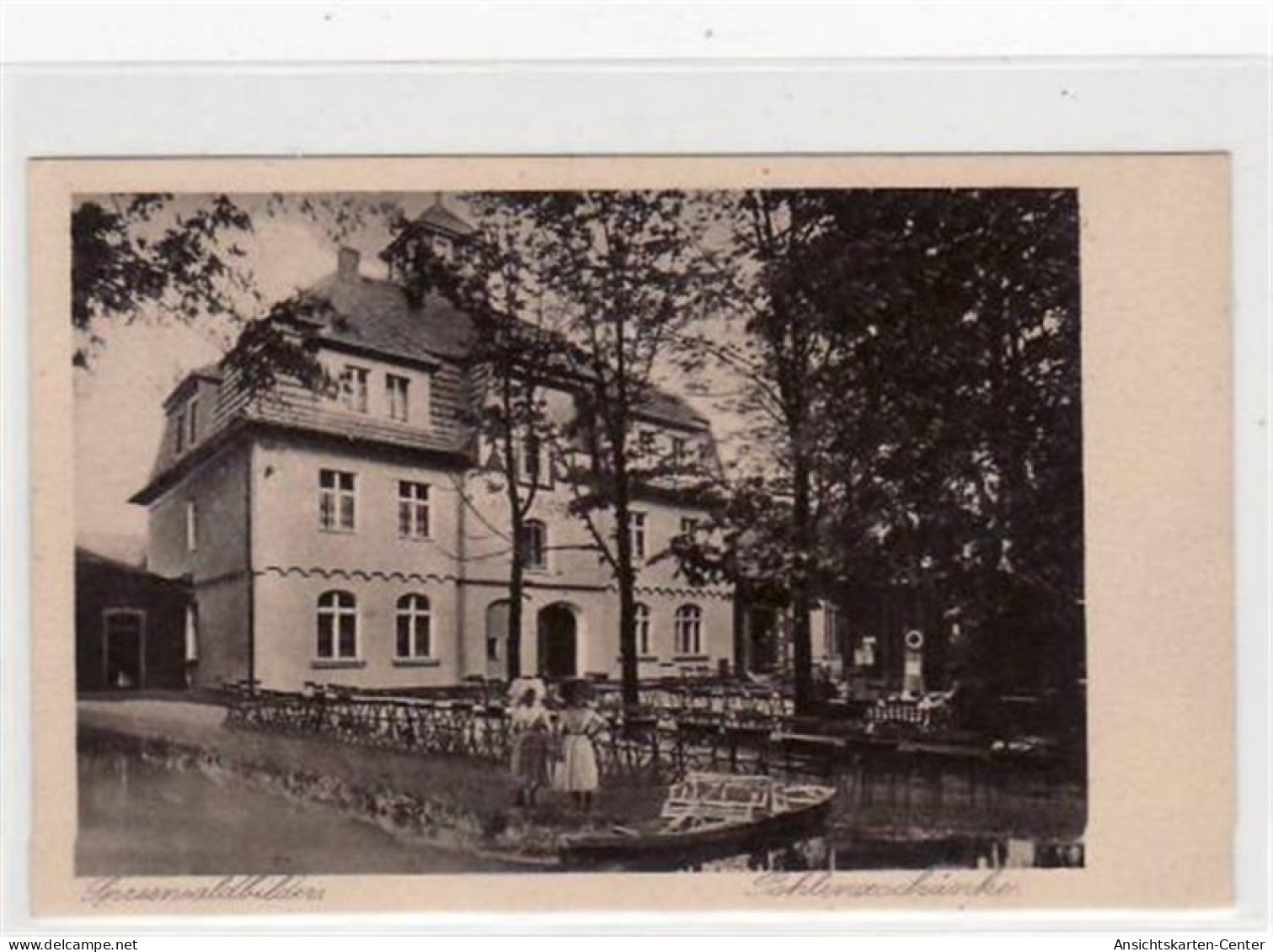 39021476 - Luebbenau im Spreewald mit Blick auf die Pohlenzschaenke ungelaufen  Gute Erhaltung.