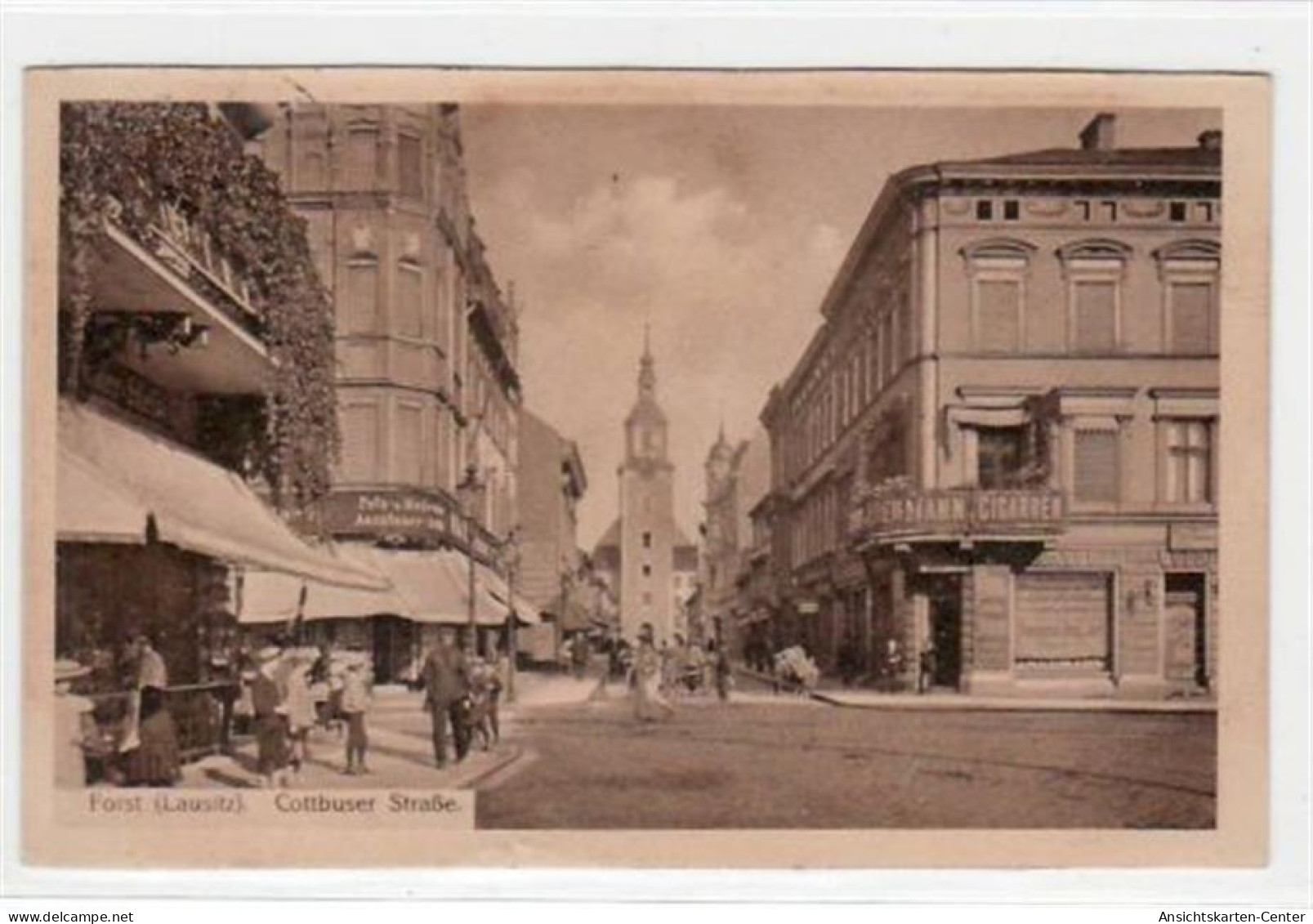39021524 - Forst mit Cottbuser Strasse gelaufen von 1914. Leicht fleckig, kleiner Knick unten in der Mitte, sonst gut e