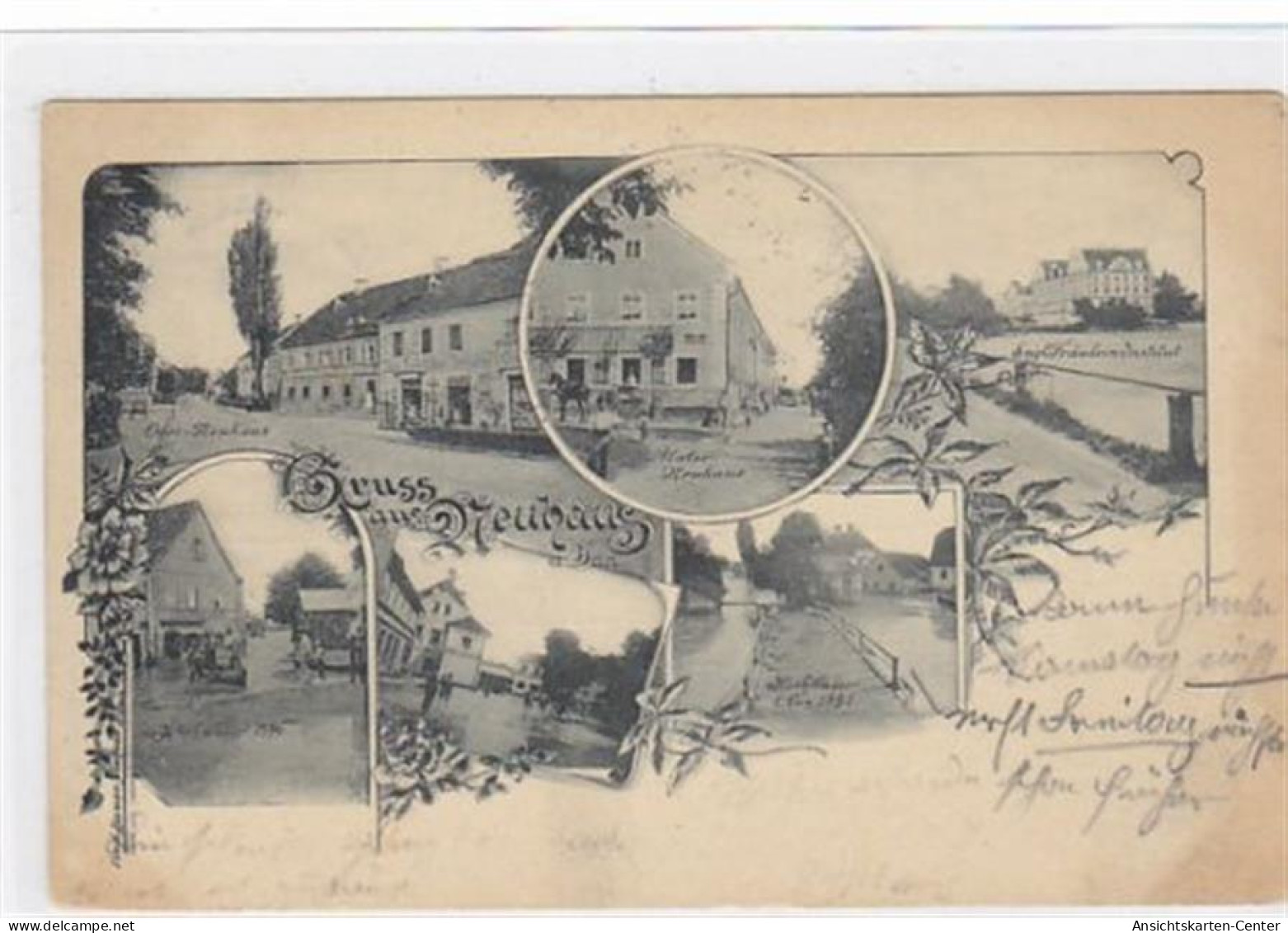 39024273 - Gruss aus Neuhaus a. Inn.  Ober-Neuhaus, Unter-Neuhaus Institut der Engl. Fraeulein und drei Aufnahmen vom H