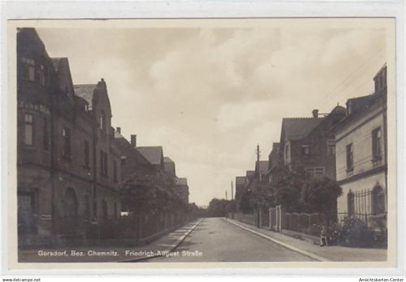 39034935 - Gersdorf. Friedrich-August Strasse gelaufen am 27.03.1929. Gute Erhaltung.