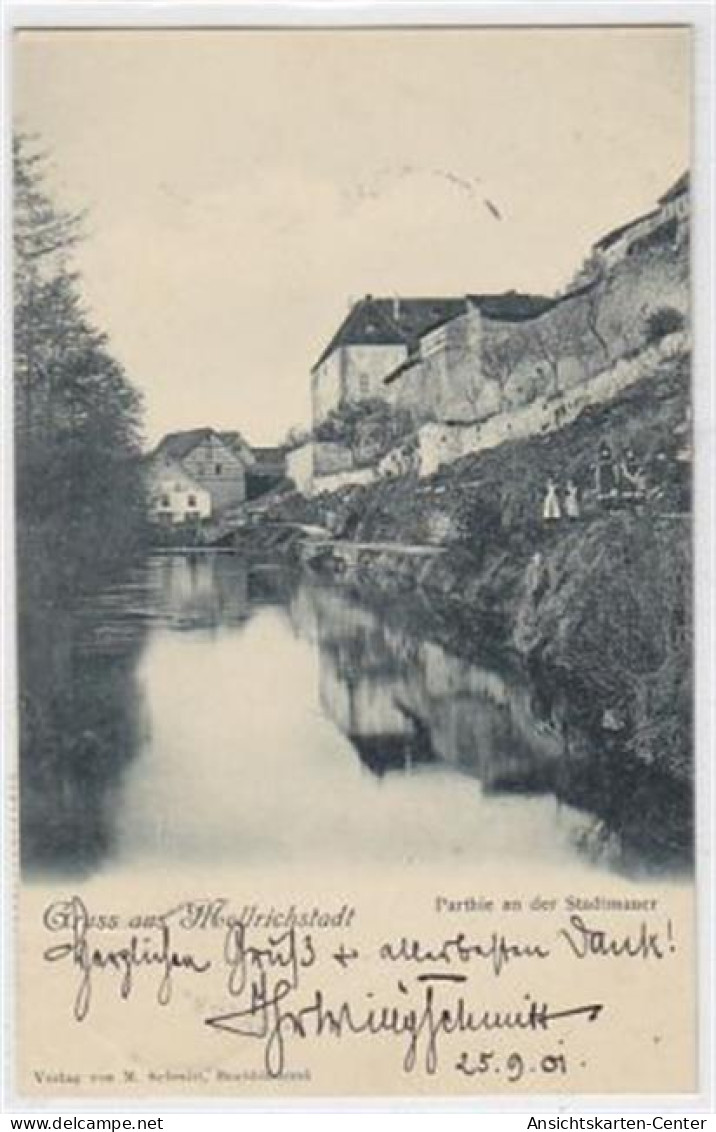 39037159 - Mellrichstadt. Partie an der Stadtmauer gelaufen am 25.09.1901. Gute Erhaltung.