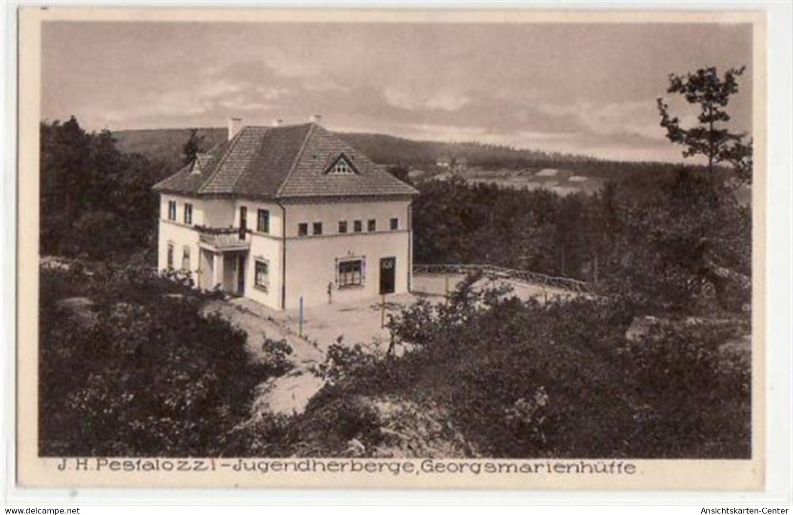 39063740 - Georgsmarienhuette mit J.H. Pestalozzi - Jugendherberge. ungelaufen handschriftliches Datum von 1928. Gute E