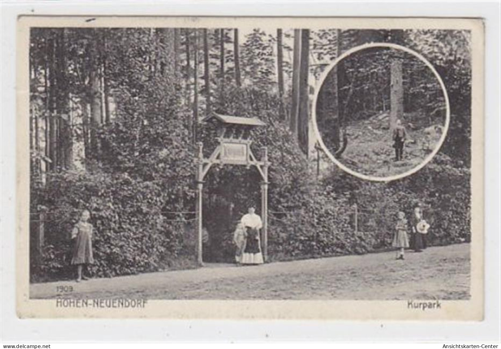 39096019 - Hohen-Neuendorf. Kurpark gelaufen, 1910 kleiner Knick oben rechts, sonst gut erhalten