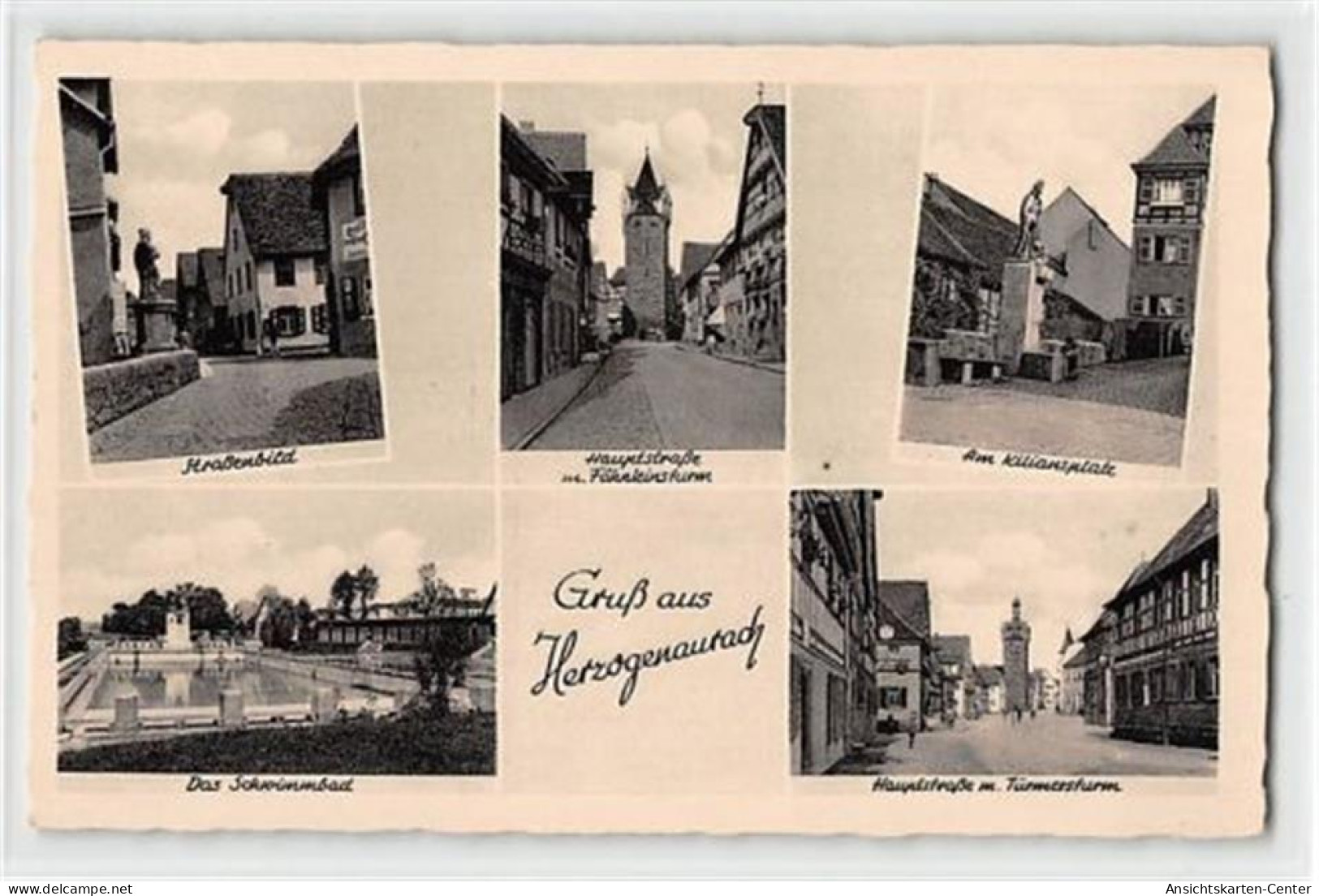 39126809 - Herzogenaurach mit Hauptstrasse und Kiliansplatz ungelaufen  Gute Erhaltung.