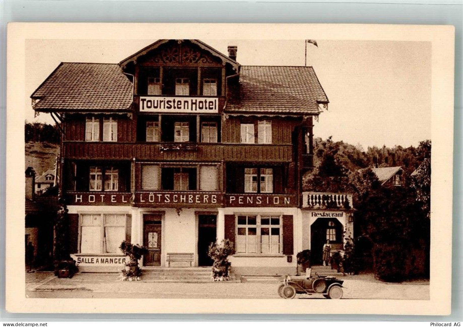 3916 Ferden Foto AK Auto Oldtimer Hotel Lötschberg - 13597854