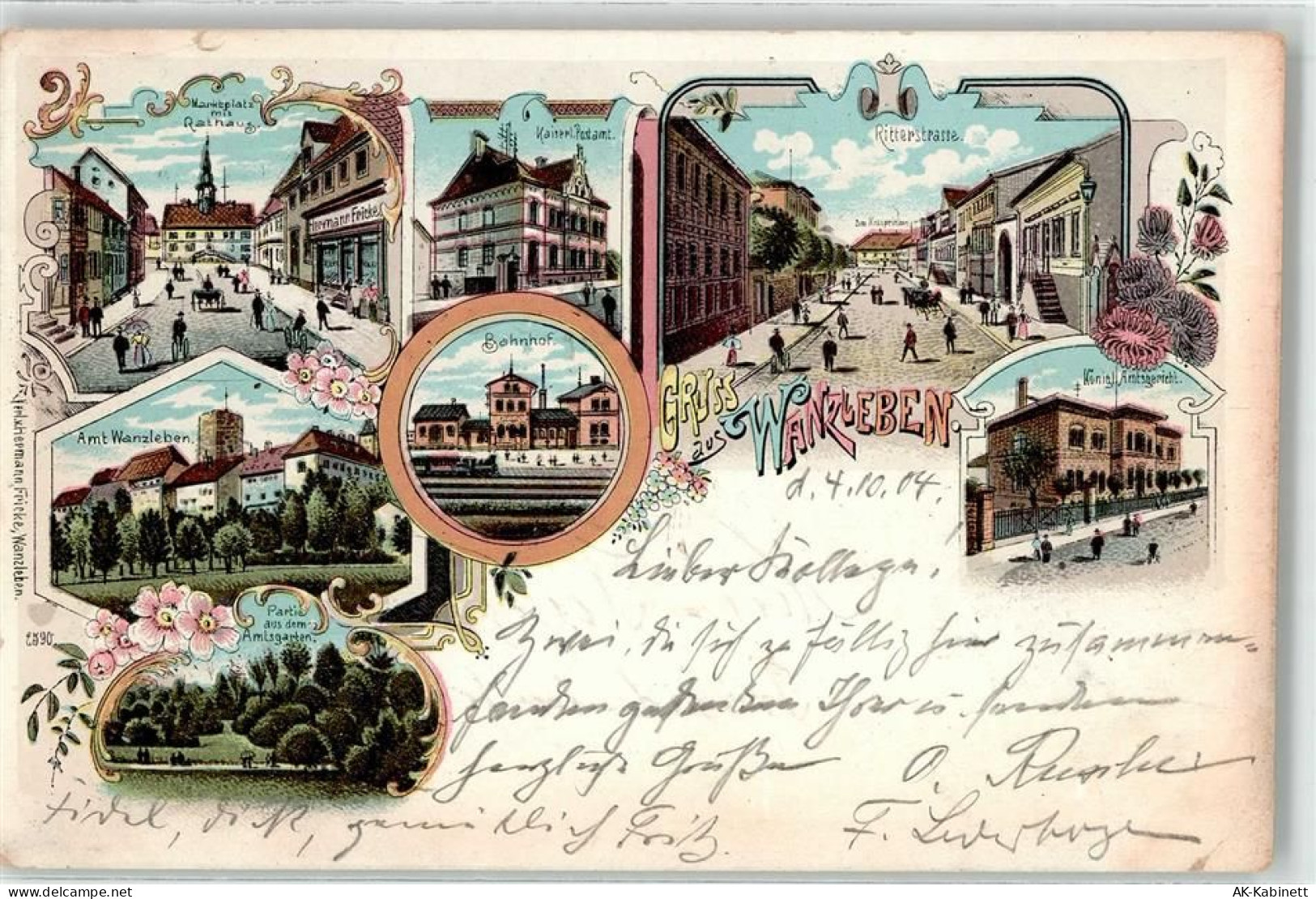 39164 O3120 Wanzleben 1904 - Marktplatz Rathaus Postamt Ritterstraße Amt... - 52109002