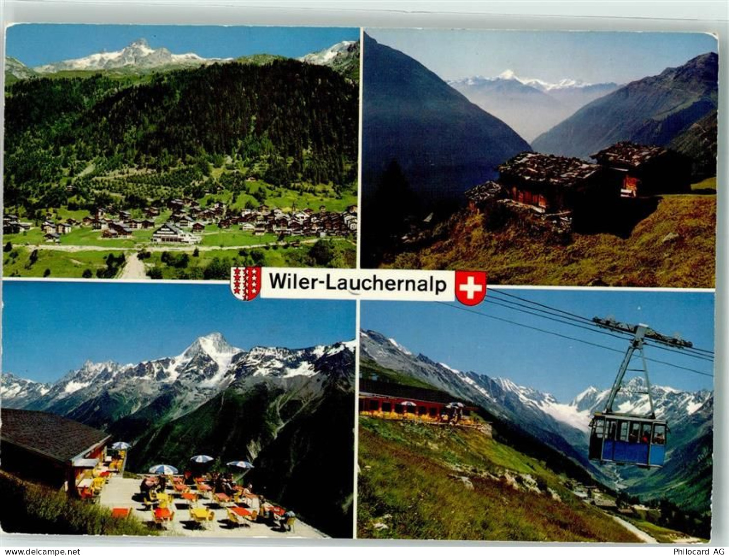 3918 Wiler Lötschen Foto AK Seilbahn Weisshorn Gasthaus Zudili - 39699566