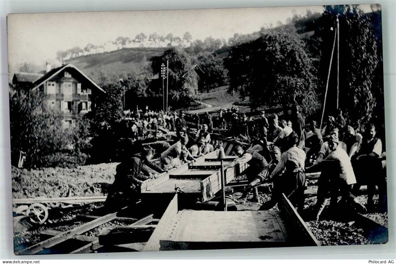 3919 Blatten Lötschen Foto AK Baustelle Eisenbahn - 13597997