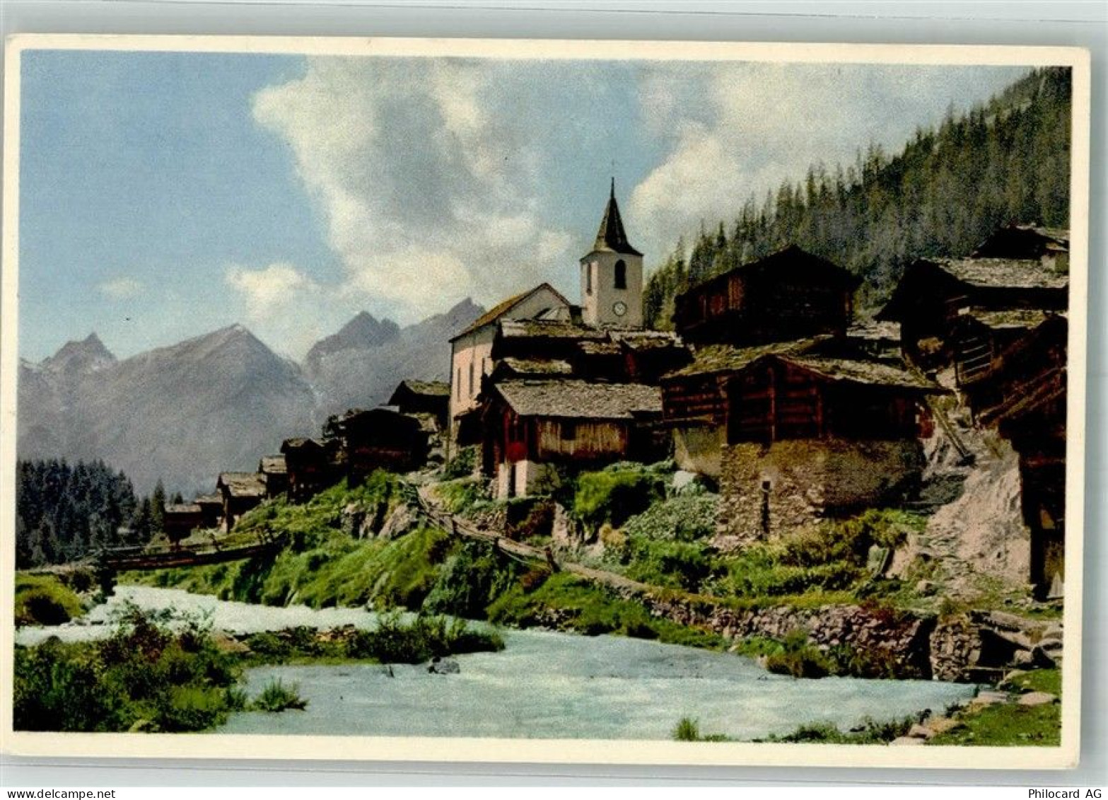 3919 Blatten Lötschen Foto AK Kirche - 38223078