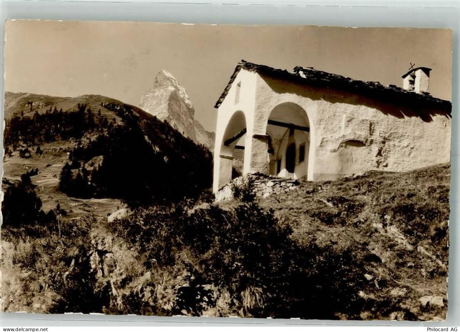 3920 Zermatt Foto AK Blatten Kirche Kapelle Matterhorn - 38193515