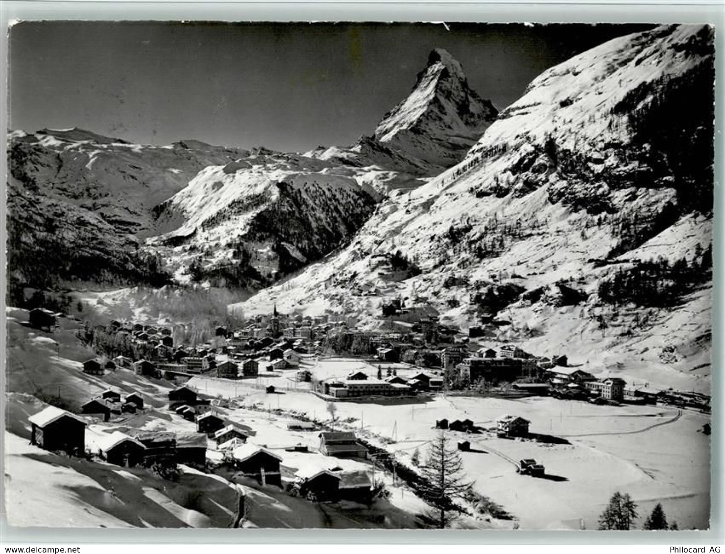 3920 Zermatt - Gesamtansicht Zermatt mit Matterhorn Winteraufnahme - 10156524
