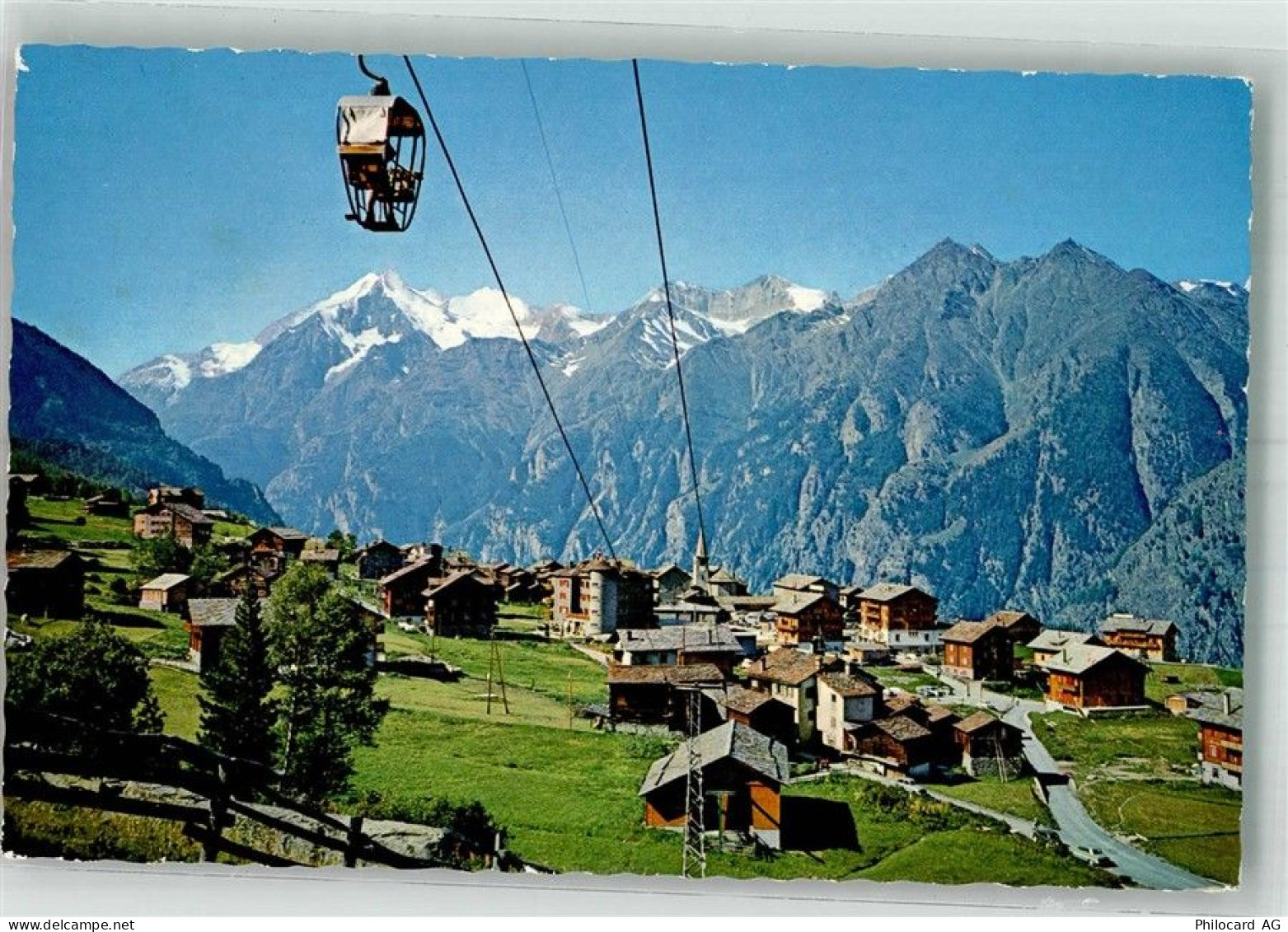 3925 Grächen 1965 Foto AK Seilbahn Hannigalp - 38210027