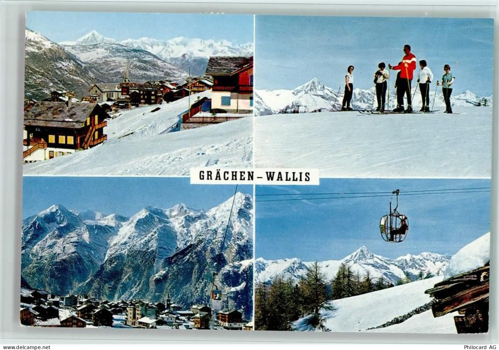 3925 Grächen - Gondel und Skifahrer - 40129220