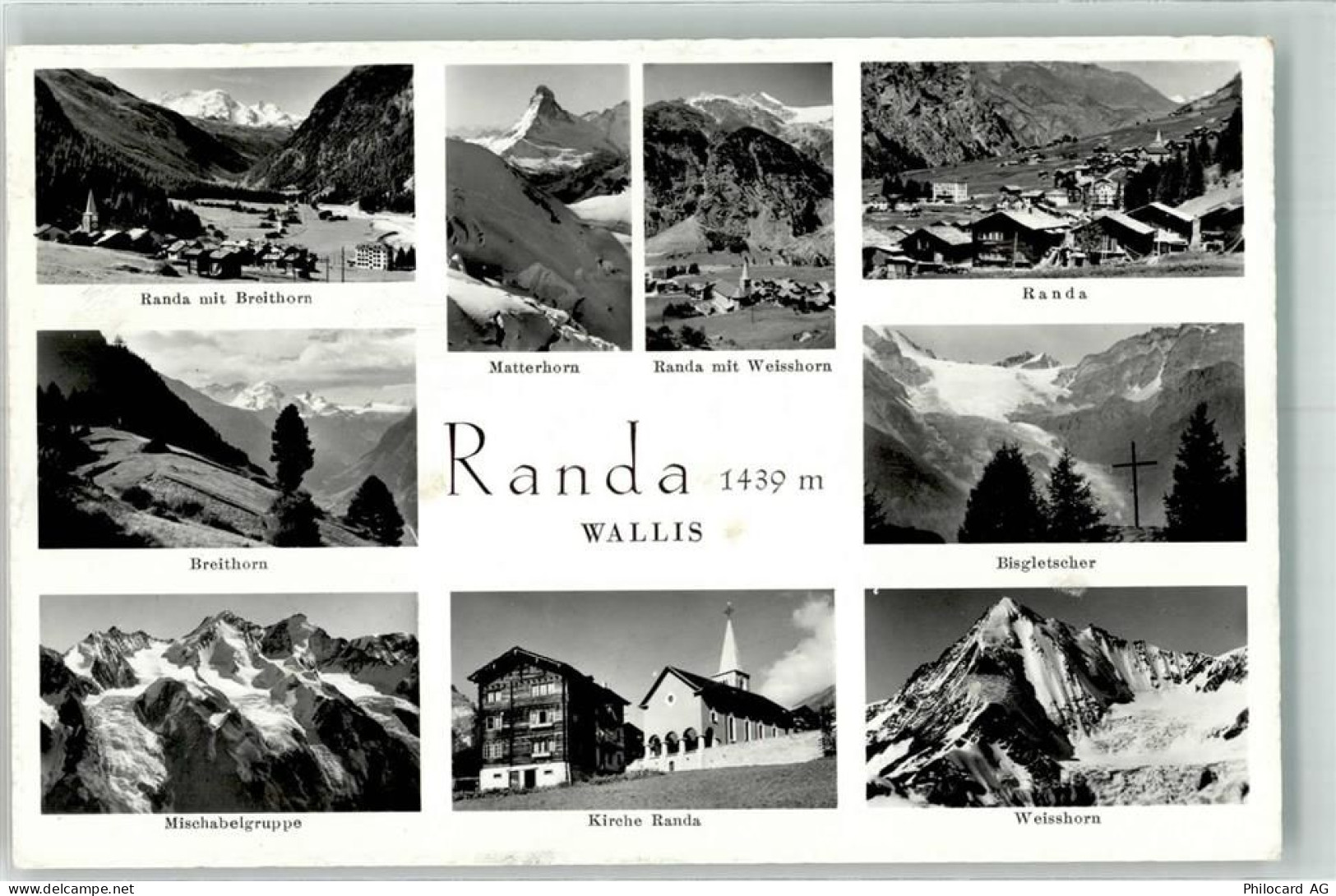 3928 Randa Foto AK Kirche Breithorn Weisshorn - 39698291