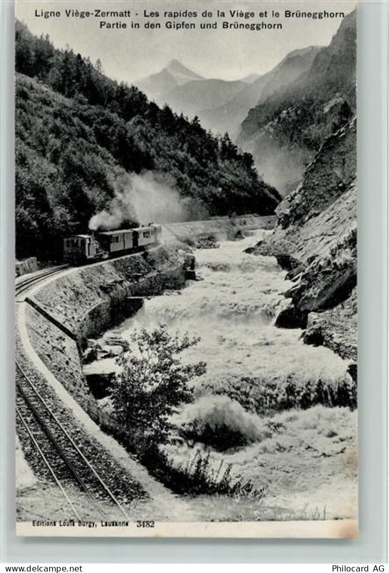 3930 Visp Viège - Ligne Viège-Zermatt Les rapides de la Viège et le Brün... - 11091591