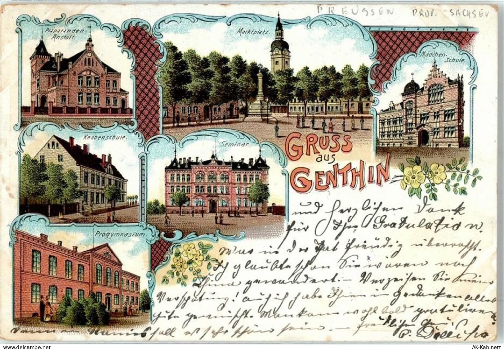 39307 O3280 Genthin 1902 Lithographie Präparandenanstalt Progymnasium Se... - 51883848