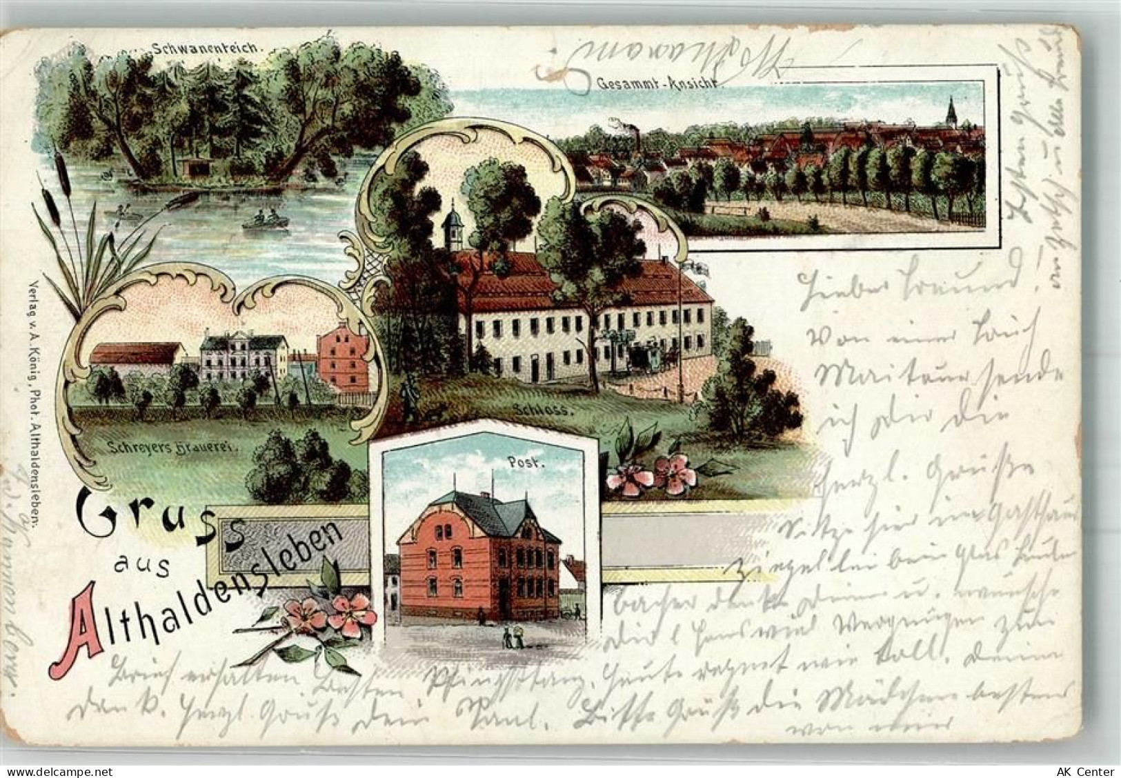 39340 O3240 Haldensleben 1898 Gebrauchsspuren Lithographie Althaldensleb... - 13654215