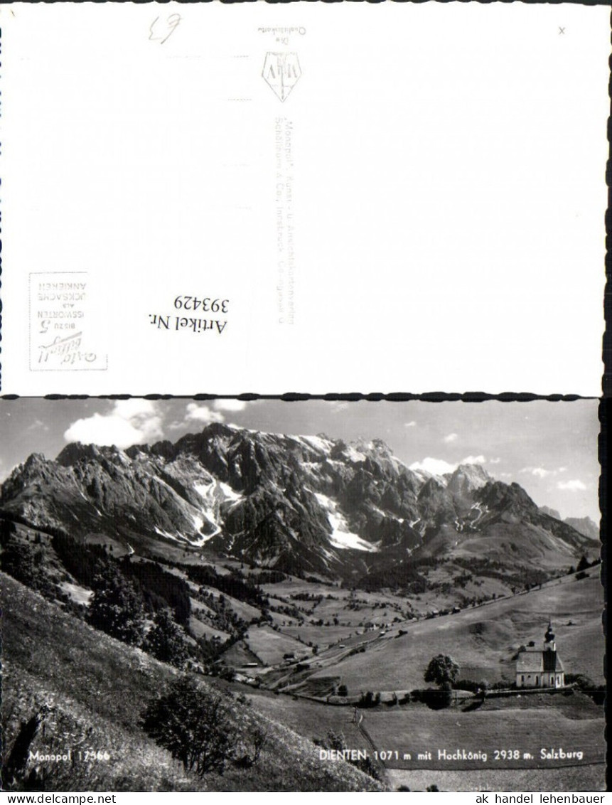 393429,Dienten Kirche m. Hochkönig Bergkulisse