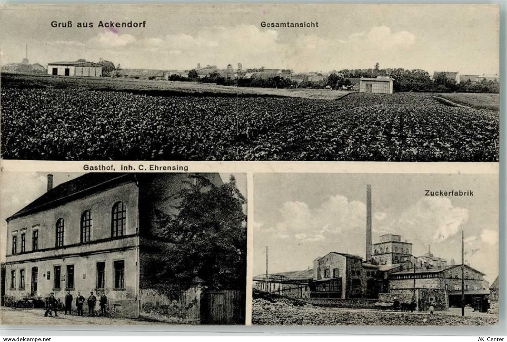 39343 O3241 Ackendorf b Haldensleben Foto AK Gasthaus Ehrensing Zuckerfa... - 13627588