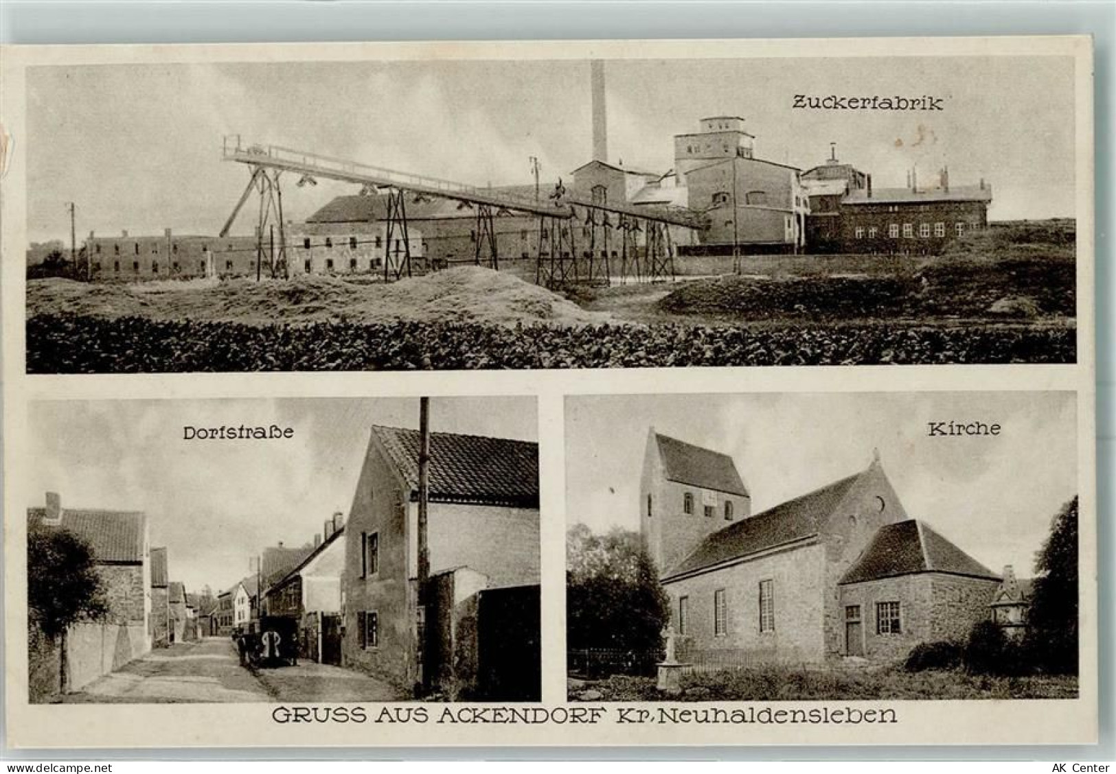 39343 O3241 Ackendorf b Haldensleben - Zuckerfabrik Dorfstraße Kirche La... - 13604840