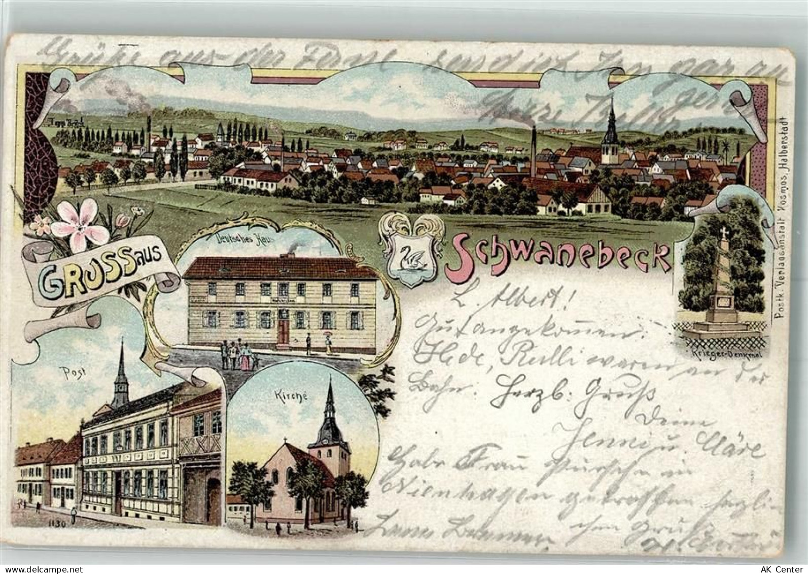 39397 O3237 Schwanebeck b Oschersleben 1903 Lithographie Deutsches Haus ... - 13643576