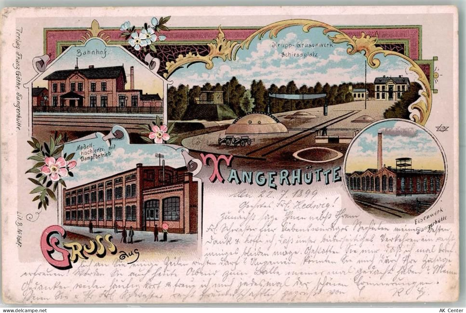 39517 O3510 Tangerhütte 1899 Lithographie Eisenwerk Modelltischlerei Bah... - 13657636