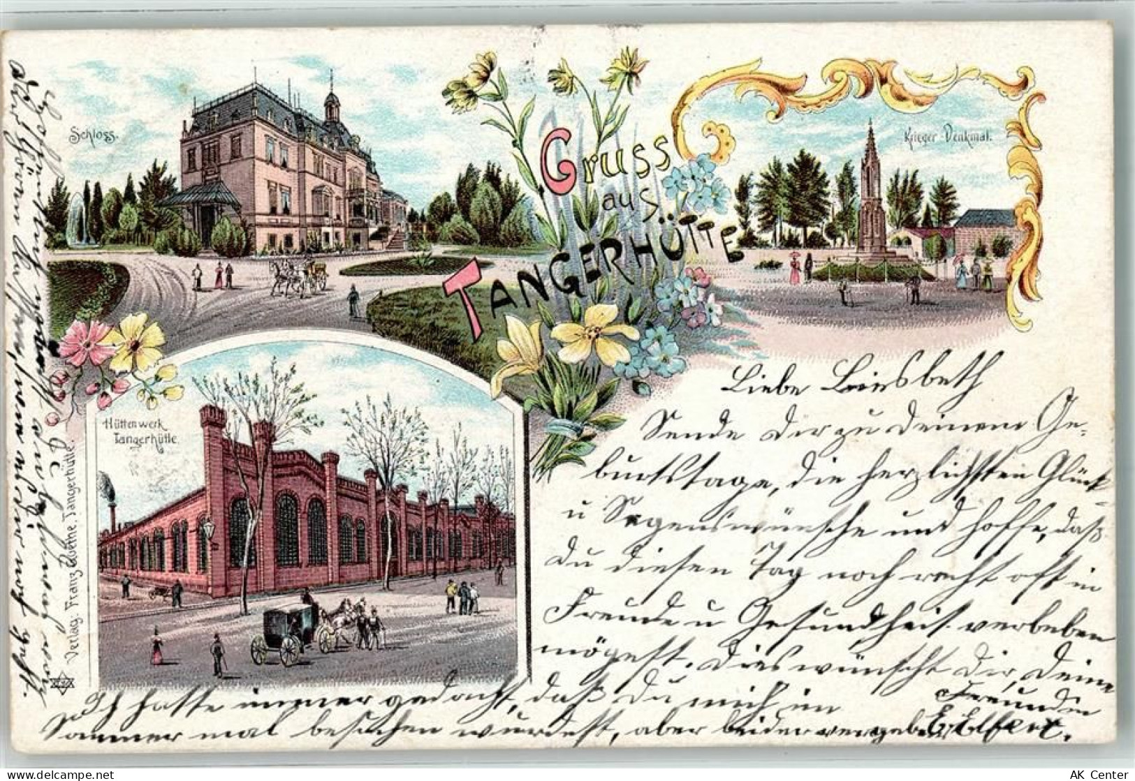 39517 O3510 Tangerhütte 1899 Lithographie Hüttenwerk Schloss Kriegerdenk... - 13635555