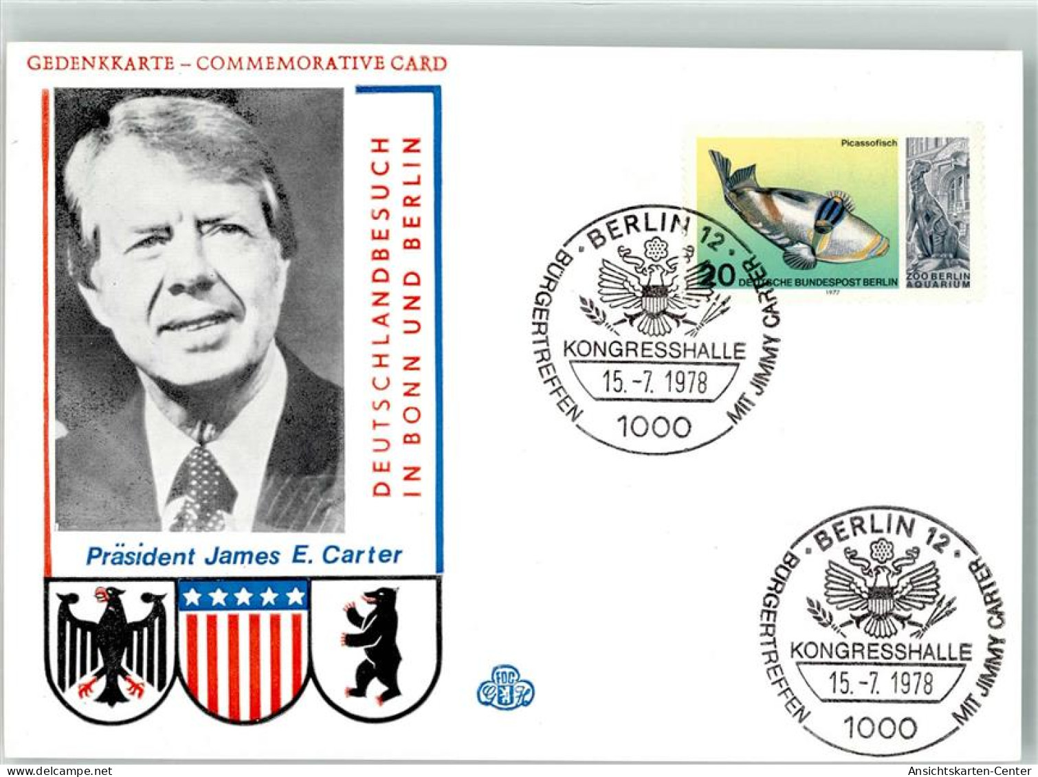39531456 - James E.Carter Gedenkkarte Deutschlandbesuch Sonderstempel