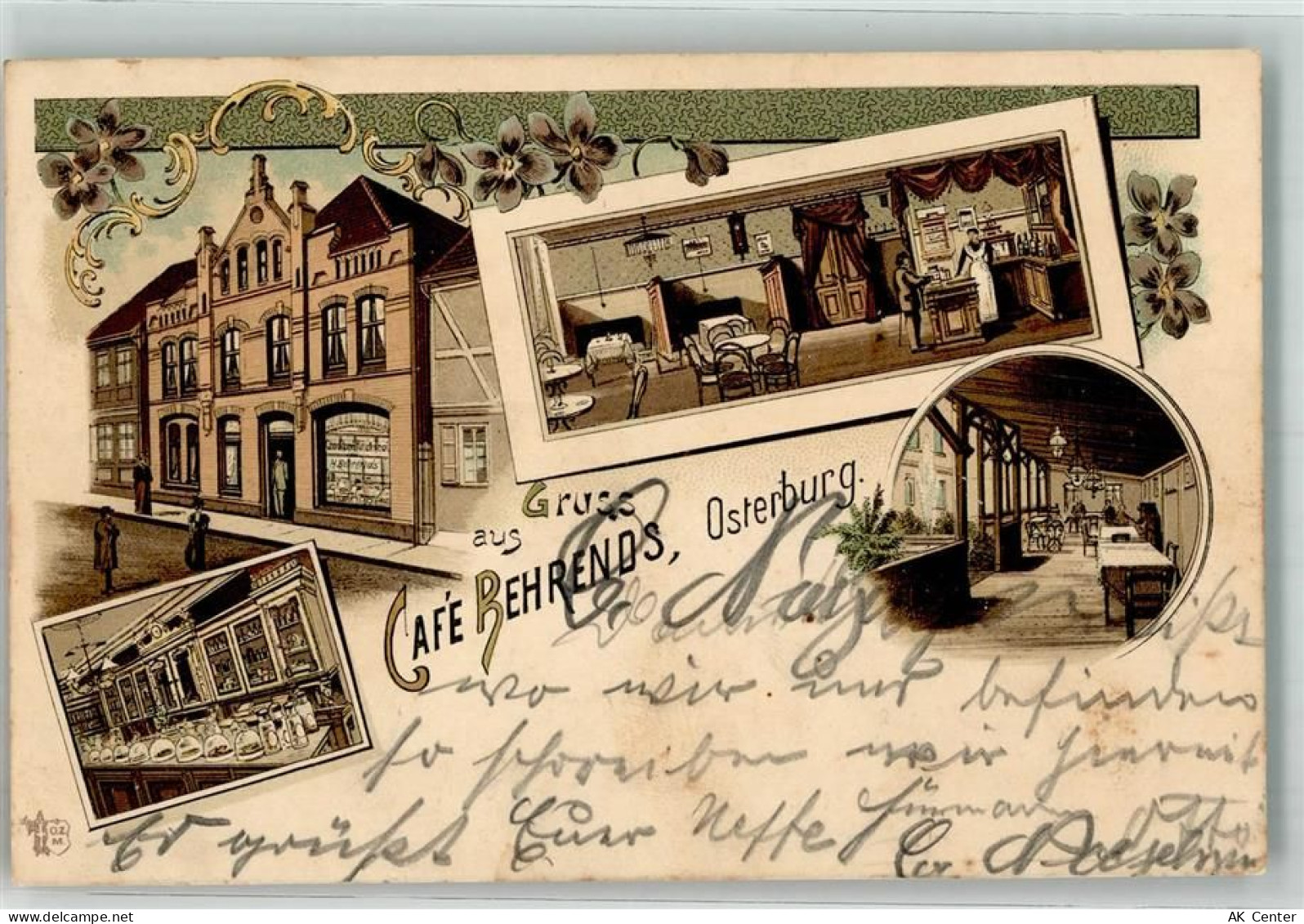 39606 O3540 Osterburg Altmark 1899 Lithographie Cafe Behrends Cafestube... - 13640096