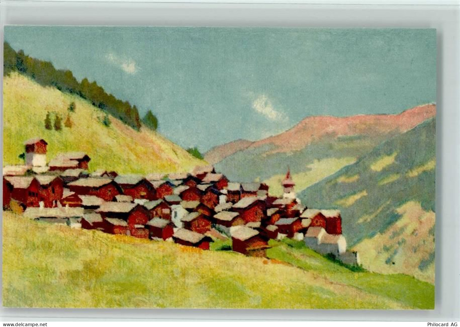 3961 Grimentz Künstlerkarte Ortsansicht - 11093808