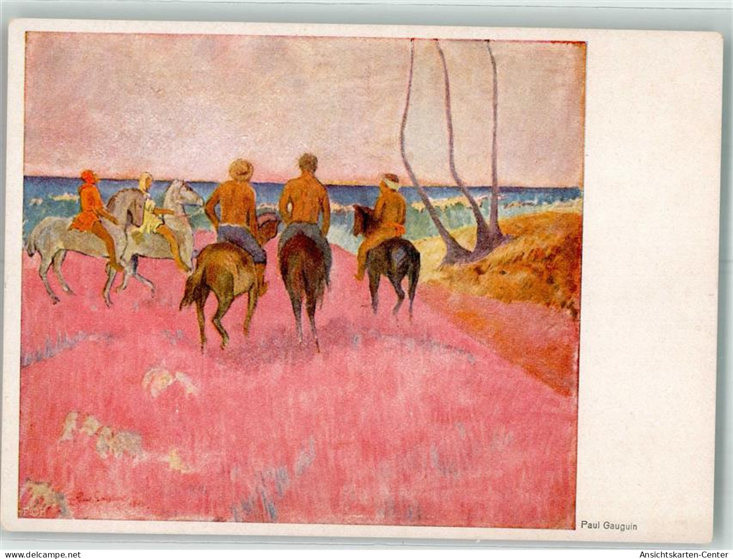 39742867 - sign. Gauguin Paul Reiter am Strande Verlag Hanfstaengl Nr.142