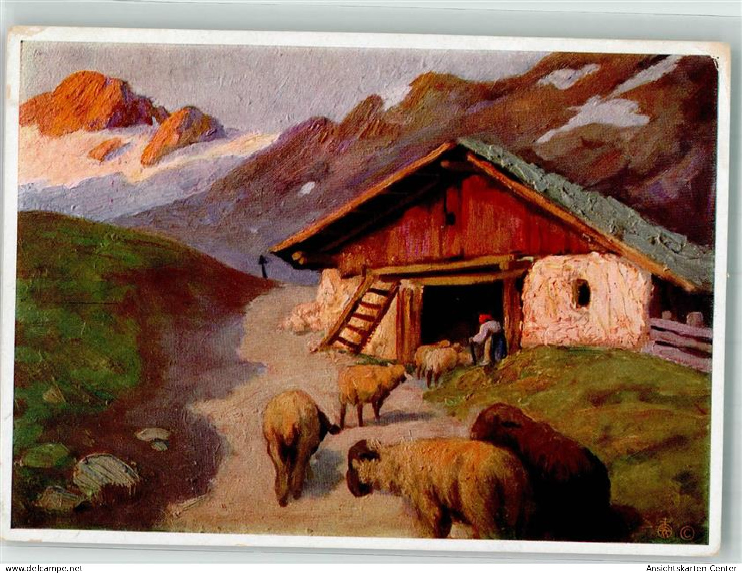 39839686 - Sonnenuntergang Schafe Verlag Josef Mueller