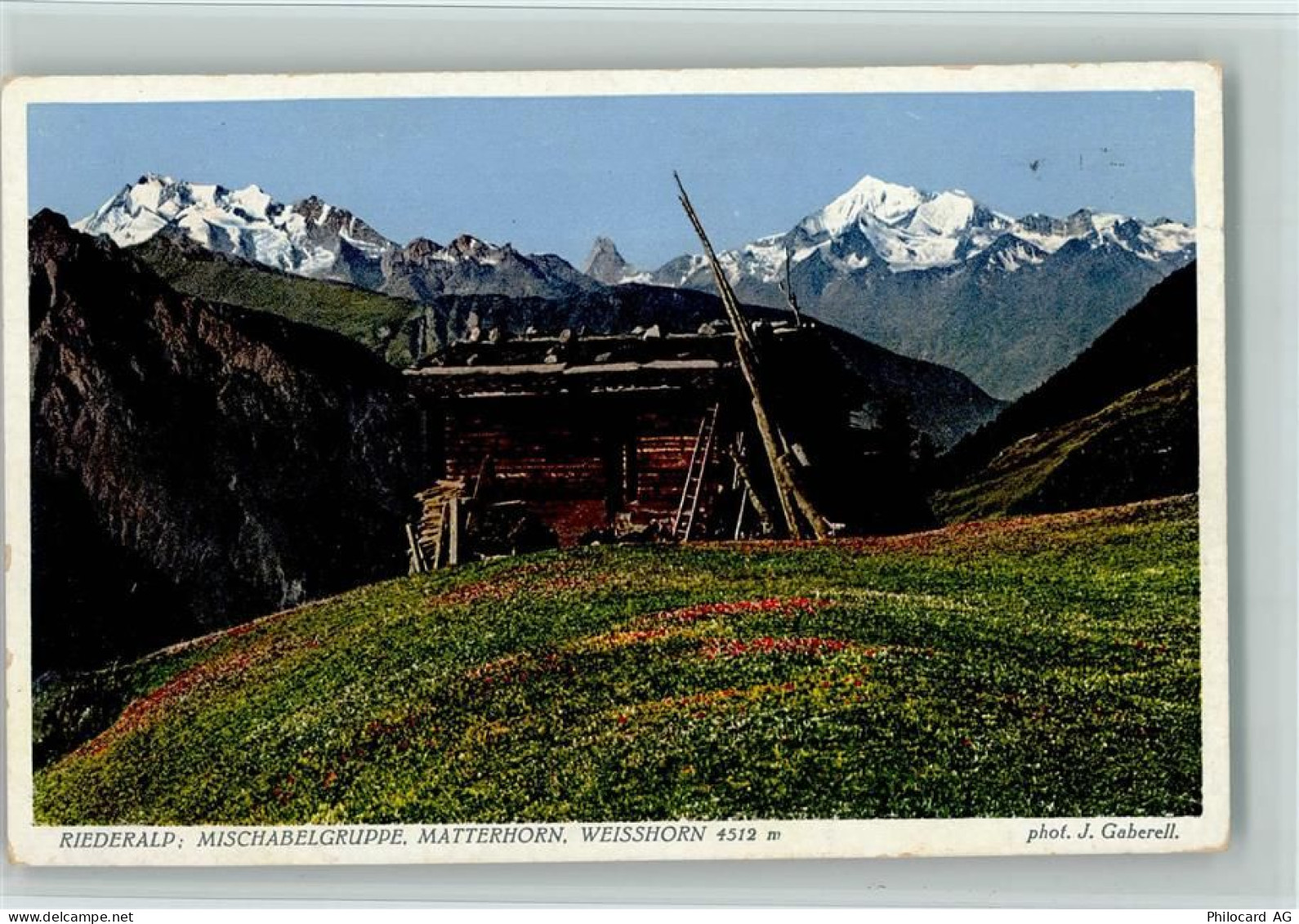 3987 Riederalp - Mischabelgruppe Matterhorn Weisshorn phot. J. Gaberell ... - 11052667