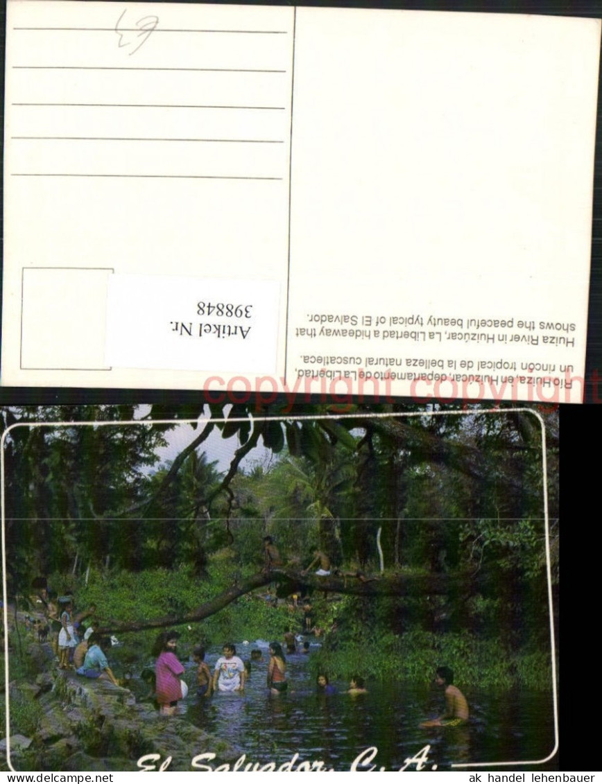 398848,El Salvador Rio Huiza en Huizucar Fluss Kinder