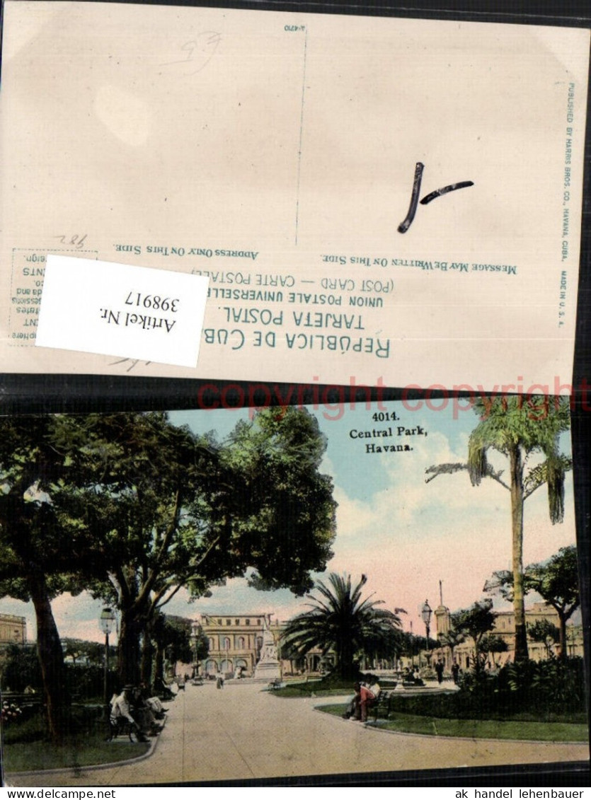 398917,Cuba Havana Central Park