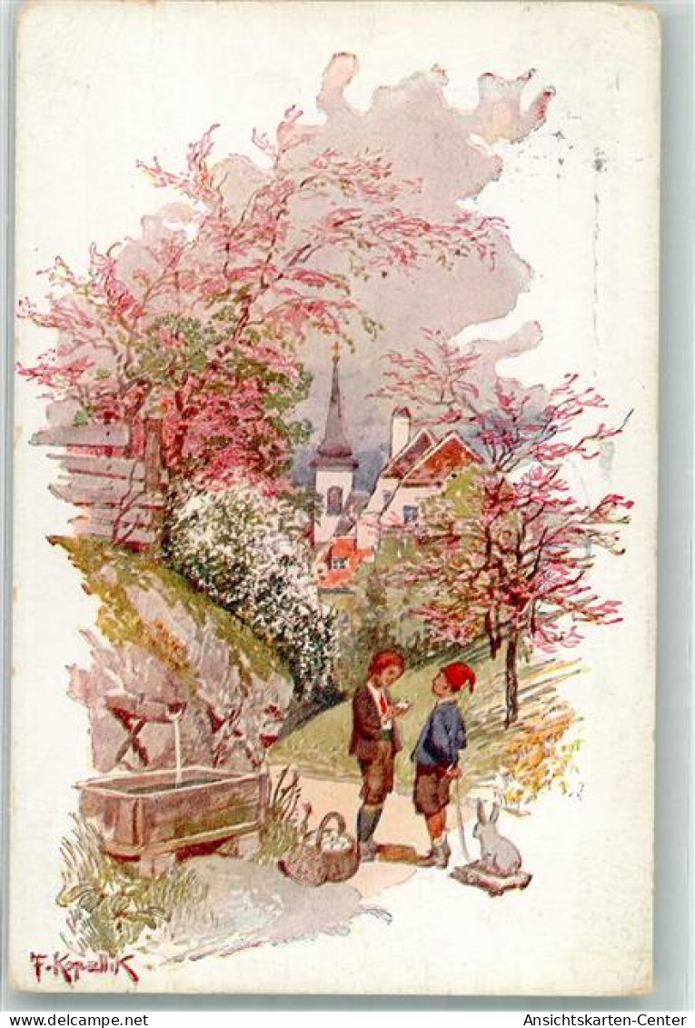 39891935 - sign. F. Kopallik  Kinder Ostereier Quellbrunnen Kinder